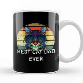 Baskı Dükkanı Best Cat Dad Ever Kedi 02 Kupa