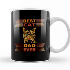 Baskı Dükkanı Best Cat Dad Ever Kedi 03 Kupa