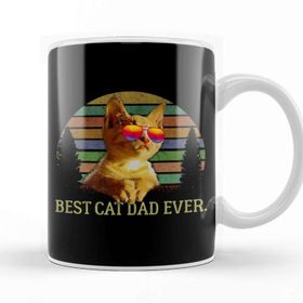 Baskı Dükkanı Best Cat Dad Ever Kedi Kupa