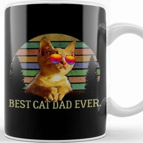 Baskı Dükkanı Best Cat Dad Ever Kedi Kupa