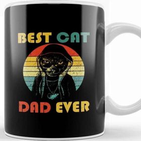 Baskı Dükkanı Best Cat Dad Ever Papa Cat Lover Kedi Kupa Bardak