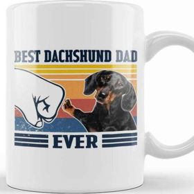 Baskı Dükkanı Best Dachshund Dad Ever Vintage Father Day Köpek Kupa Bardak