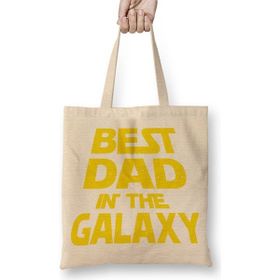 Baskı Dükkanı Best Dad In The Galaxy Bez Çanta