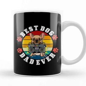 Baskı Dükkanı Best Dog Dad Ever Funny Ddj Köpek Kupa Bardak