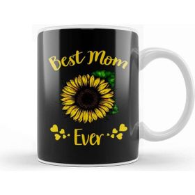Baskı Dükkanı Best Mom Ever Sunflower Anneler Günü Kupa
