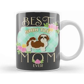 Baskı Dükkanı Best Shih Tzu Mom Ever Vintage Gift Puppy Mom Kupa Bardak
