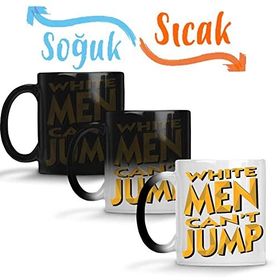 Baskı Dükkanı Beyazlar Beceremez White Men Cant Jump Sihirli Porselen Kupa