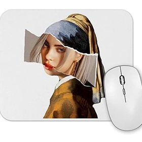 Baskı Dükkanı Billie Eilish İnci Küpeli Kız Mouse Pad
