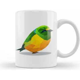 Baskı Dükkanı Bird Geometric Animal Blue Naped Chlorophonia Kupa