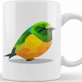 Baskı Dükkanı Bird Geometric Animal Blue Naped Chlorophonia Kupa