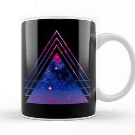 Baskı Dükkanı Bisexual Pride Bi Pride Layered Galaxy Triangles Kupa