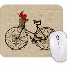 Baskı Dükkanı Bisiklet Karanfilli Mouse Pad