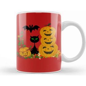 Baskı Dükkanı Black Cat Happy Halloween 2021 Kupa