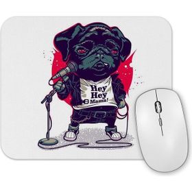 Baskı Dükkanı Black Dog Pug Köpek Mouse Pad