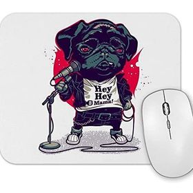Baskı Dükkanı Black Dog Pug Köpek Mouse Pad