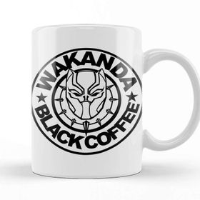 Baskı Dükkanı Black Panter Marvel Wakanda Black Coffee Kupa