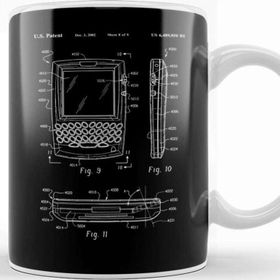 Baskı Dükkanı Blackberry Patent Blueprint Porselen Kupa