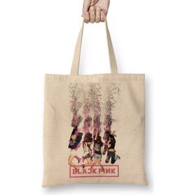 Baskı Dükkanı Blackpink 0001 Bez Uzun Saplı Krem Rengi Çanta