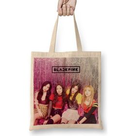 Baskı Dükkanı Blackpink 007 Bez Uzun Saplı Krem Rengi Çanta