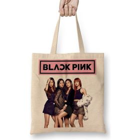 Baskı Dükkanı Blackpink 04 Bez Uzun Saplı Krem Rengi Çanta