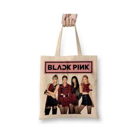 Baskı Dükkanı Blackpink 08 Bez Uzun Saplı Krem Rengi Çanta