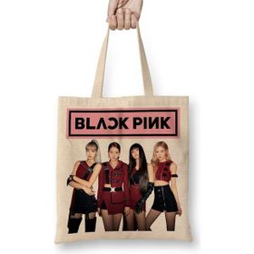 Baskı Dükkanı Blackpink 08 Bez Uzun Saplı Krem Rengi Çanta