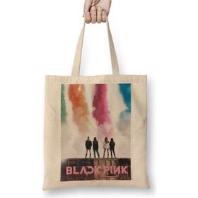 Baskı Dükkanı Blackpink 09 Bez Uzun Saplı Krem Rengi Çanta