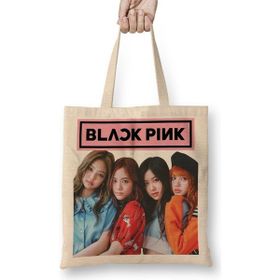 Baskı Dükkanı Blackpink 13 Bez Uzun Saplı Krem Rengi Çanta