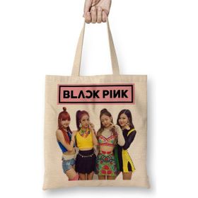 Baskı Dükkanı Blackpink 14 Bez Uzun Saplı Krem Rengi Çanta