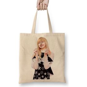 Baskı Dükkanı Blackpink Lisa 01 Bez Uzun Saplı Krem Rengi Çanta