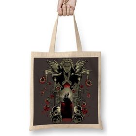 Baskı Dükkanı Blood Roses Bez Uzun Saplı Krem Rengi Çanta