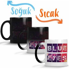 Baskı Dükkanı Blue Eyes Sihirli Porselen Kupa