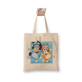 Baskı Dükkanı Bluey And Bingo Bez Kadın Günlük Çanta