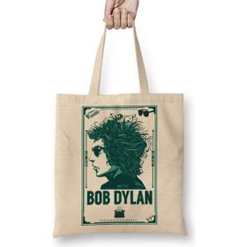 Baskı Dükkanı Bob Dylan Bez Uzun Saplı Krem Rengi Çanta