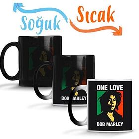 Baskı Dükkanı Bob Marley 002 Sihirli Porselen Kupa