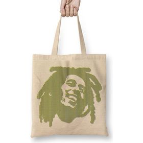 Baskı Dükkanı Bob Marley Bez Uzun Saplı Krem Rengi Çanta