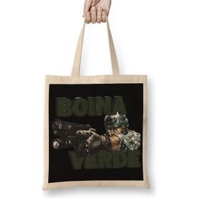 Baskı Dükkanı Boina Verde Bez Uzun Saplı Krem Rengi Çanta