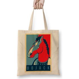 Baskı Dükkanı Bojack Bez Uzun Saplı Krem Rengi Çanta