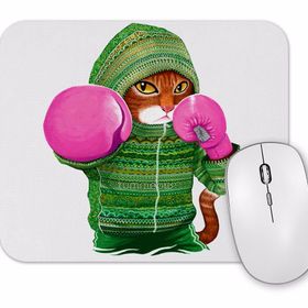 Baskı Dükkanı Boks Cats Kedi Mouse Pad