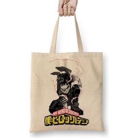 Baskı Dükkanı Boku No Hero Academia Bez Uzun Saplı Krem Rengi Çanta