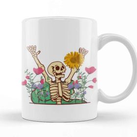 Baskı Dükkanı Bones and Botany Flower Kupa