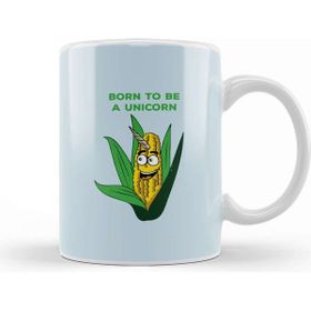 Baskı Dükkanı Born to Be a Unicorn Corn on the Cob Pun Kupa Bardak
