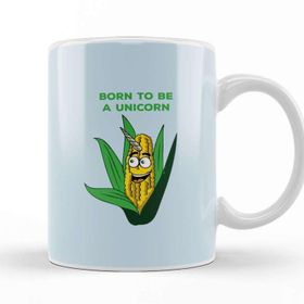 Baskı Dükkanı Born to Be a Unicorn Corn on the Cob Pun Kupa Bardak