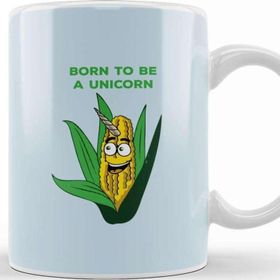 Baskı Dükkanı Born to Be a Unicorn Corn on the Cob Pun Kupa Bardak