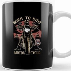 Baskı Dükkanı Born To Ride Motorcycles Kupa Bardak