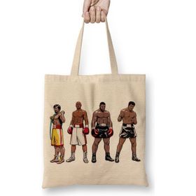 Baskı Dükkanı Boxing Boxers Boks Bez Uzun Saplı Krem Rengi Çanta