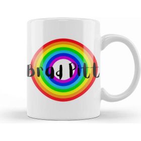 Baskı Dükkanı Brad Pitt Retro Rainbow Style Kupa Bardak