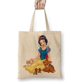 Baskı Dükkanı Branca De Neve Bez Uzun Saplı Krem Rengi Çanta