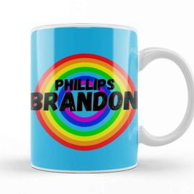 Baskı Dükkanı Brandon Phillips Carton Art Baseball Gifts Vintage Retro Rainbow For Boys And Dad Kupa Bardak