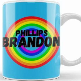 Baskı Dükkanı Brandon Phillips Carton Art Baseball Gifts Vintage Retro Rainbow For Boys And Dad Kupa Bardak